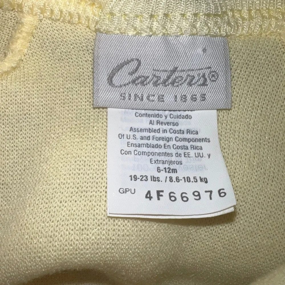 Carter's Footed‎ Sleeper Infant 12M Yellow NEW Vintage Fuzzy Fleece Dinosaur